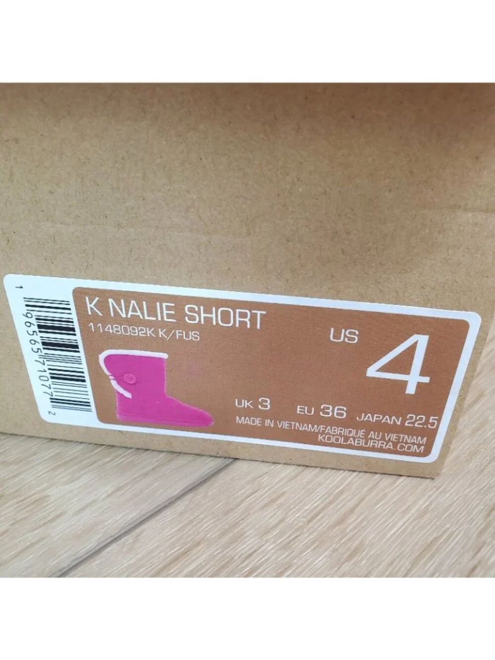 KOOLABURRA BY UGG Nalie Short Winter Boots Big Girls Size 4 Youth Pink Fur Lined